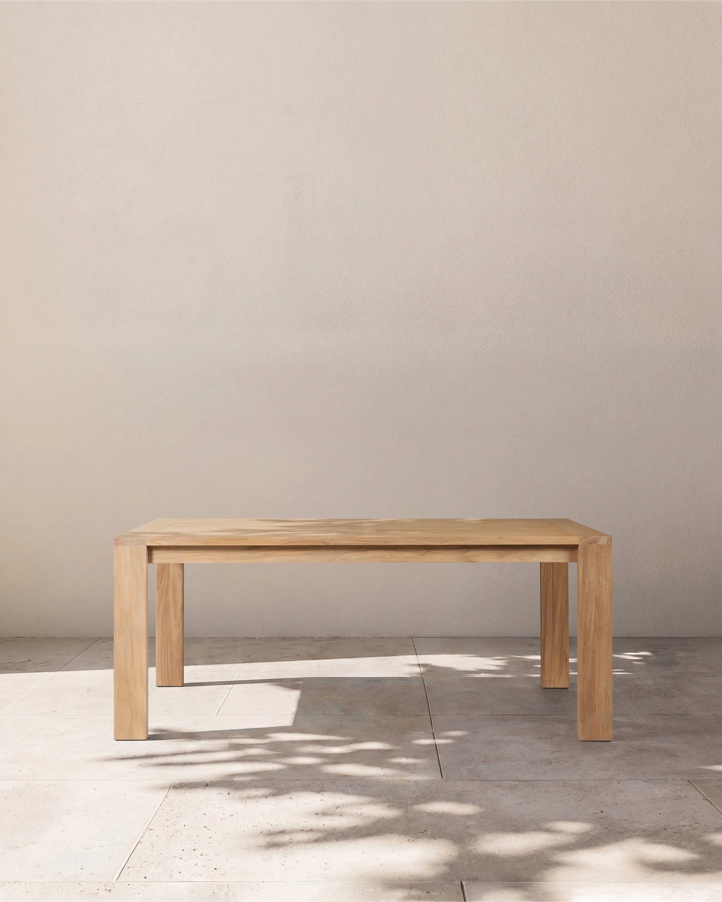 Linear Solid Teak Outdoor Dining Table - 72" / Natural Teak