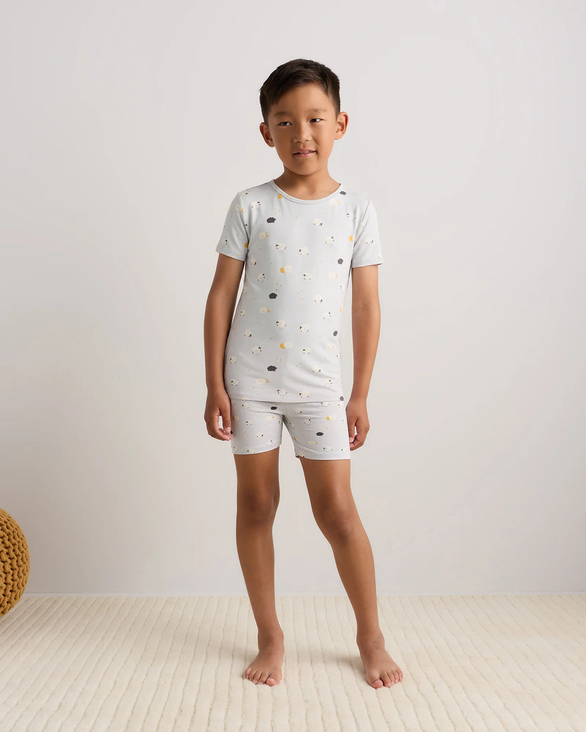 Bamboo Short Sleeve and Shorts Pajama Set - 6 / Lavender Hearts