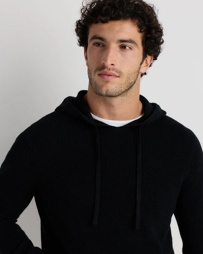 Organic Cotton Cashmere Waffle Hoodie - S / Bayberry Olive