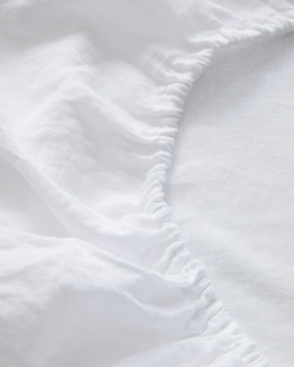 European Linen Fitted Sheet Set - Twin / Peach