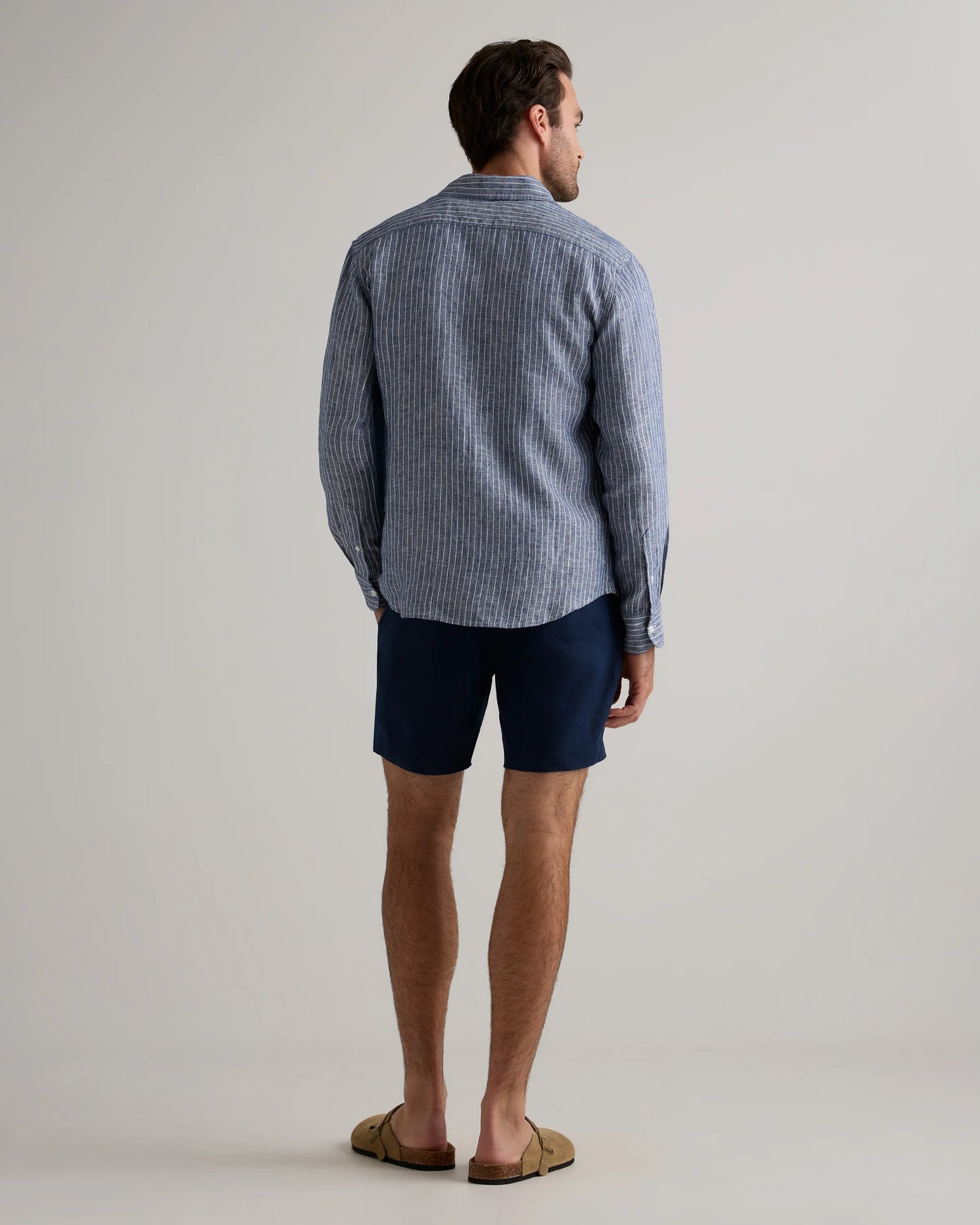 100% European Linen Relaxed Long Sleeve Shirt - XS / Flax