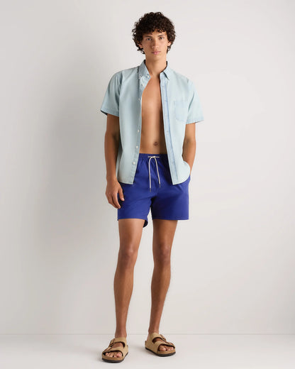 Seersucker Swim Trunks - 5.5" - S / Navy Seersucker