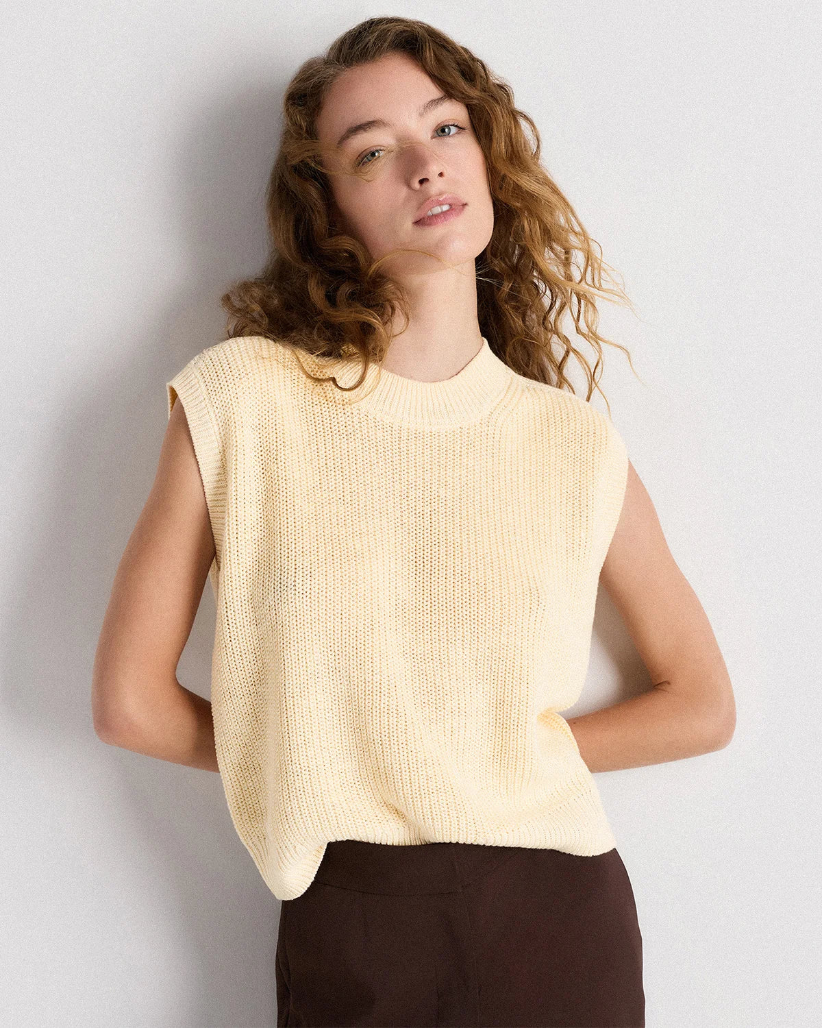 Cotton Linen Sweater Tank - XS / Canyon Burnt Orange