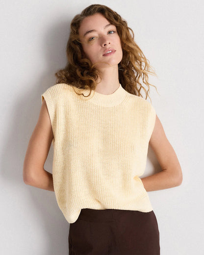 Cotton Linen Sweater Tank - XS / Canyon Burnt Orange