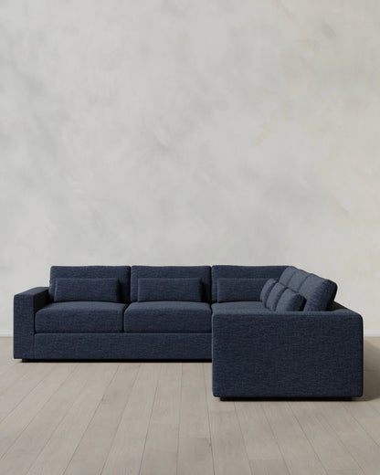 Ashford Deep Seat L Sectional in Performance Chenille Linen Blend - 119x119 / Sorrell