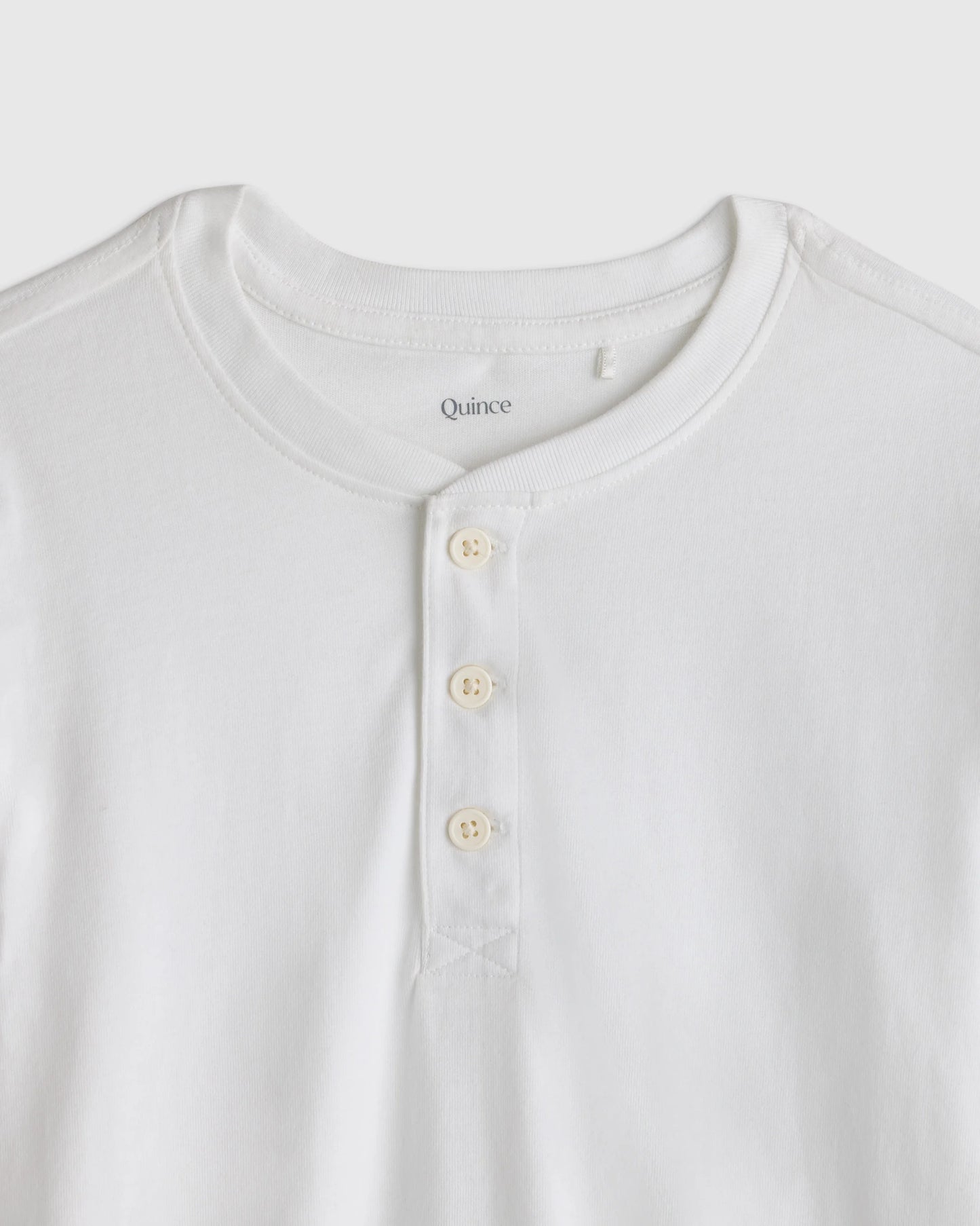 100% Organic Cotton Long Sleeve Henley Tee - 6 / Oatmeal Stripe