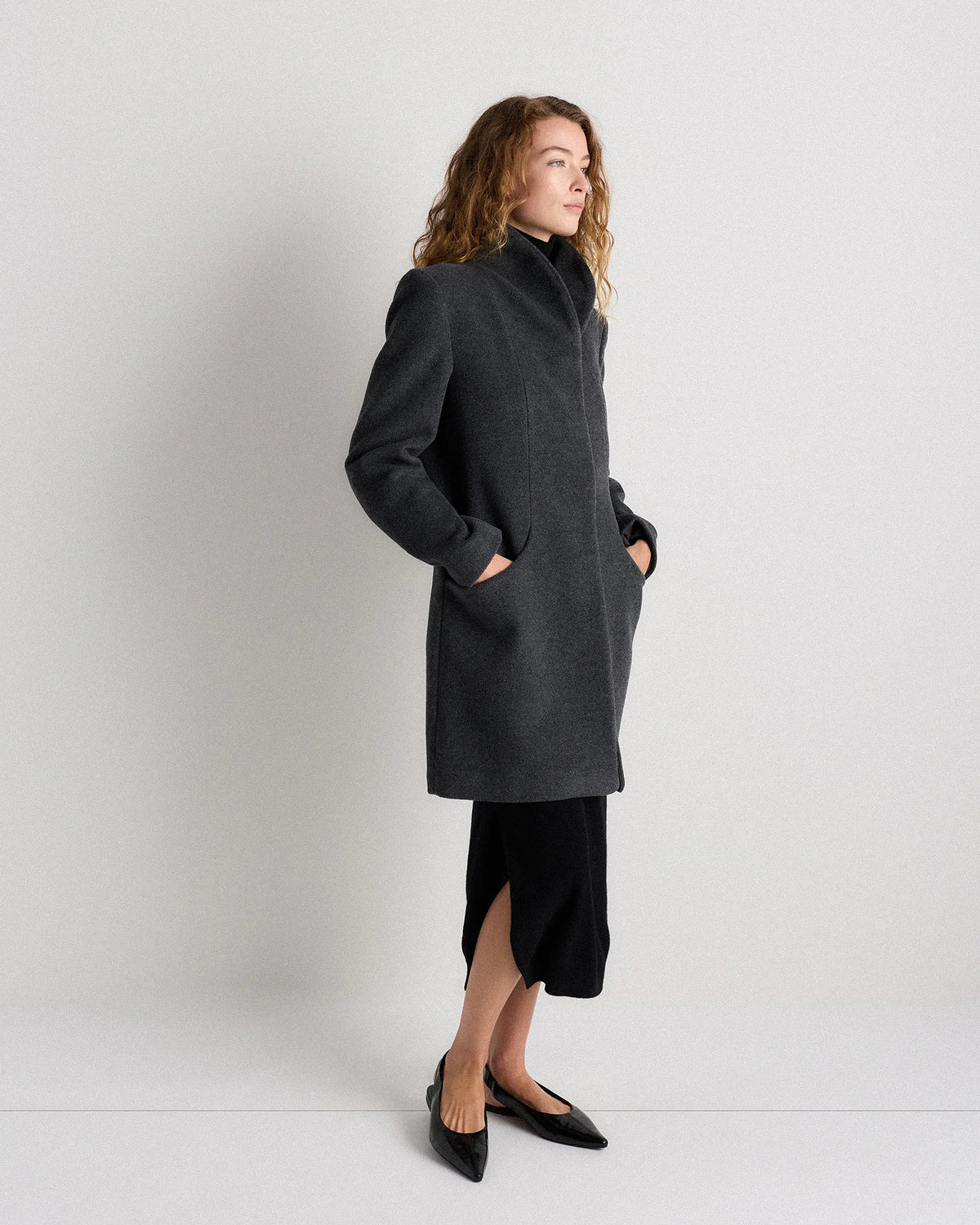Wool Cashmere Cocoon Coat - XS / Dark Chocolate