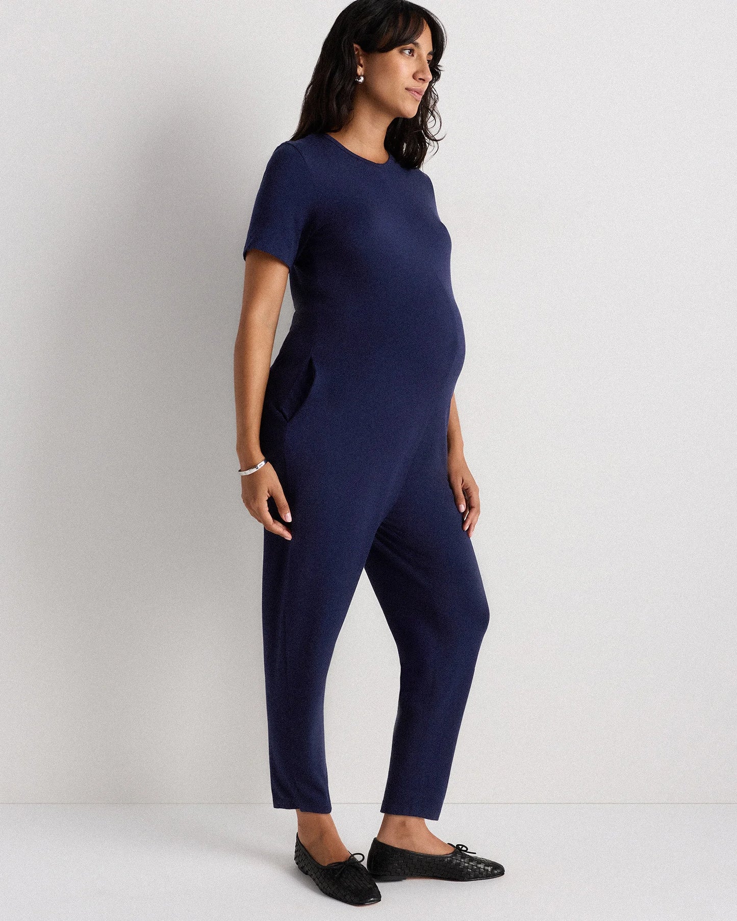 Bamboo Jersey Maternity Everyday Jumpsuit - XS / Deep Navy