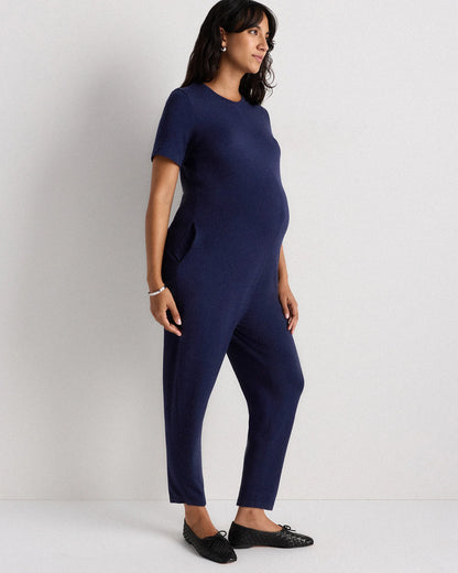 Bamboo Jersey Maternity Everyday Jumpsuit - XS / Deep Navy