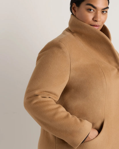 Wool Cashmere Cocoon Coat - 1X / Caramel