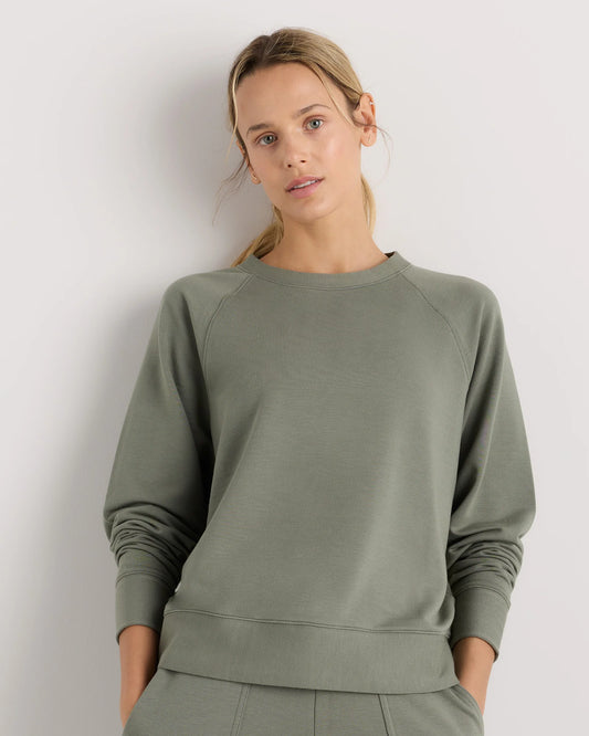 SuperSoft Fleece Crew - XS / Smoked Thyme Green