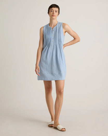 100% Organic Cotton Gauze Sleeveless Swing Dress - XS / Amaranth Pink