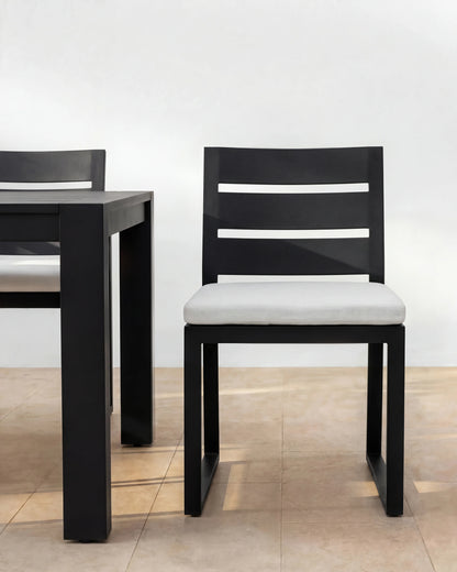 Linear Aluminum Outdoor Dining Side Chair (Set of 2) - Set of 2 / Dark Charcoal