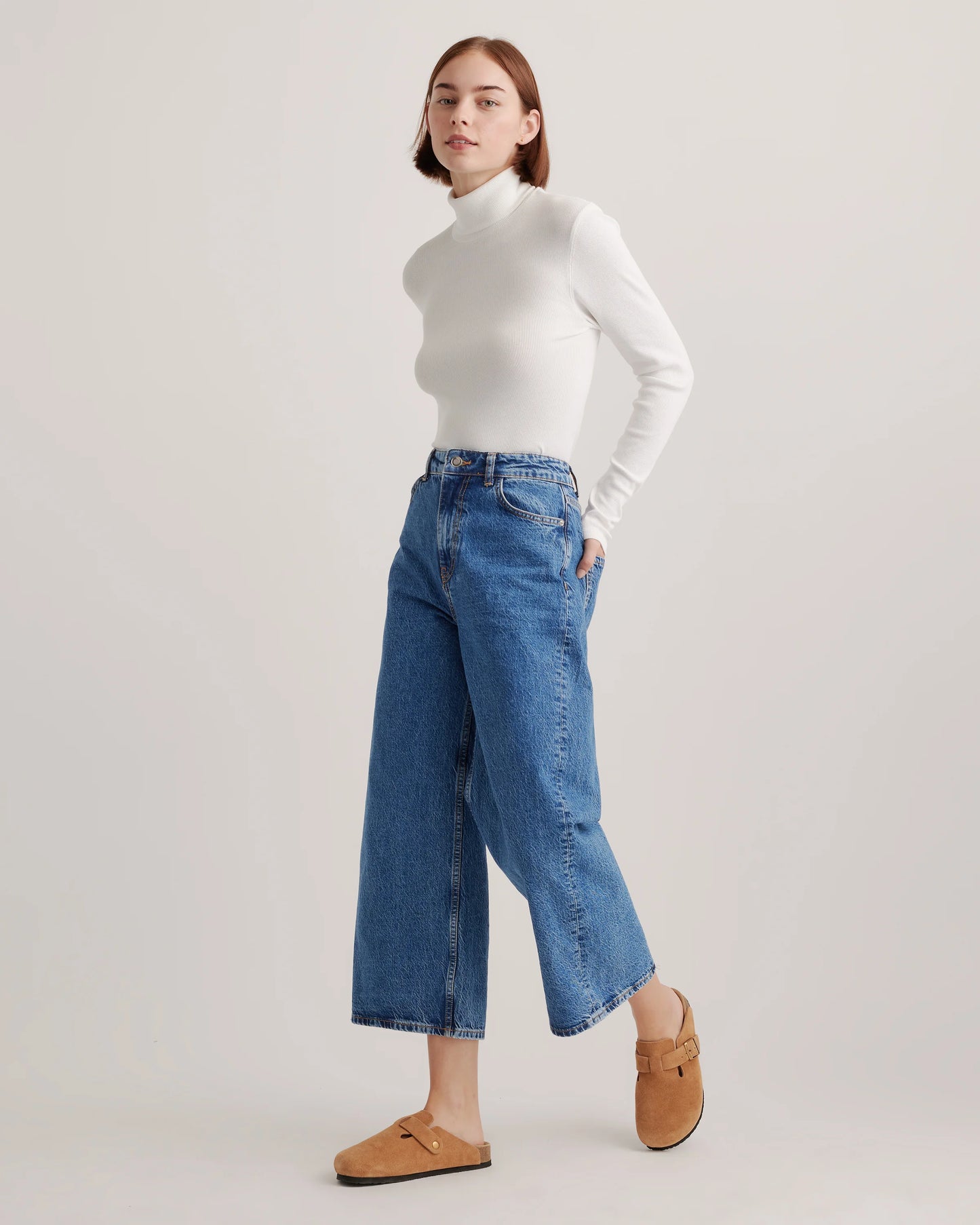 Water Repellent Suede Clog Mule - 5 / Dune