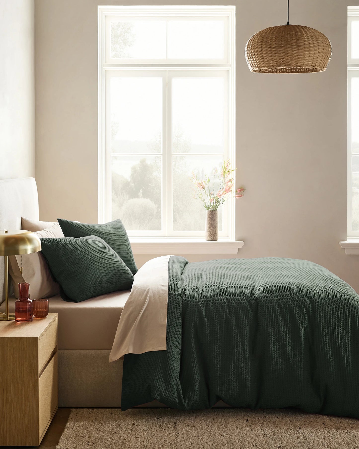 Organic Luxe Honeycomb Duvet Cover Set - Twin / Mineral