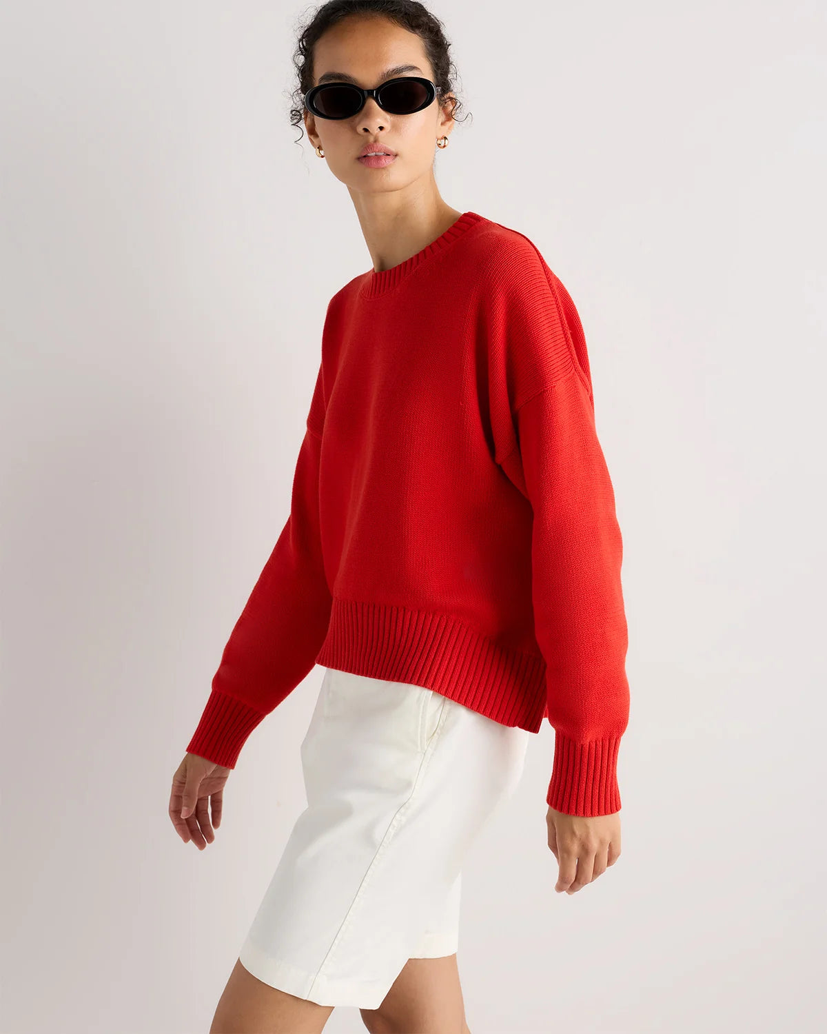 100% Organic Cotton Boyfriend Crew Sweater - XS / Buerre Yellow