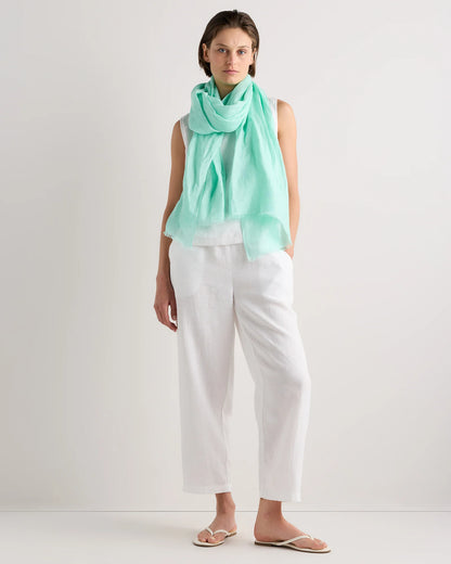 100% European Linen Scarf - One Size / Porcelain Blue