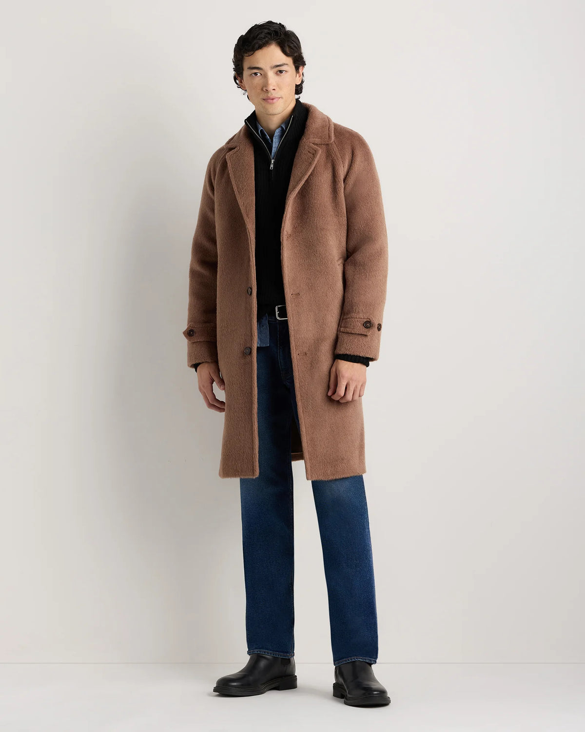 Alpaca-Wool Overcoat - S / Rustic Brown