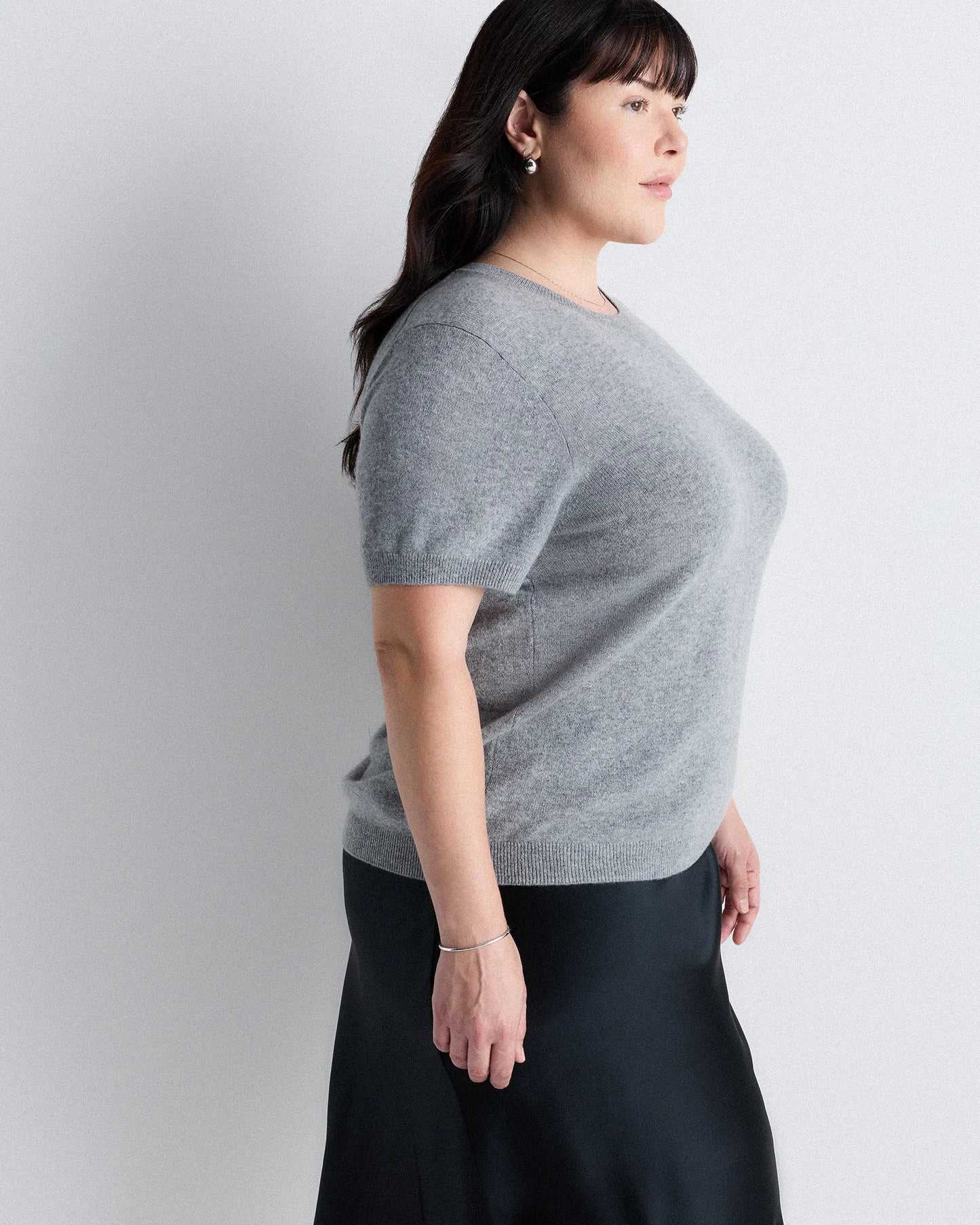 Mongolian Cashmere Tee - 1X / Heather Vintage Pink