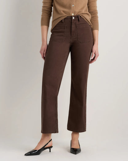 Bella Stretch Patch Pocket Wide Leg Jeans - 24 / Deep Sea Blue