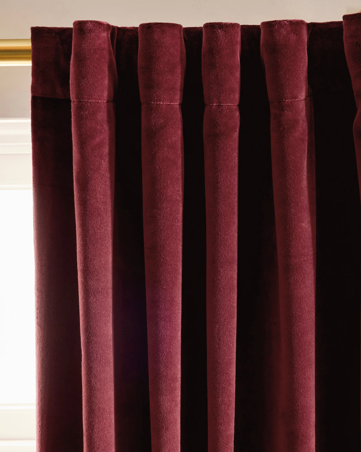 Cotton Velvet Curtain - Single Panel - 48x84 / Ivory