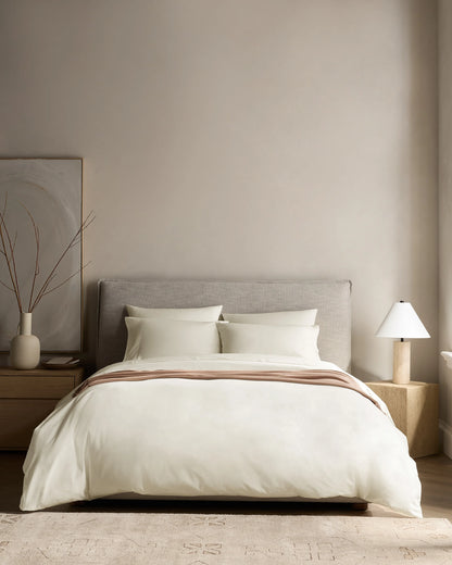 Organic Crisp Percale Duvet Cover - Twin / Ivory