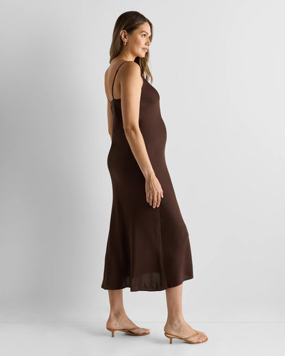 Washable Stretch Silk Maternity Slip Dress - XS / Moonstone Blue Heirloom Floral