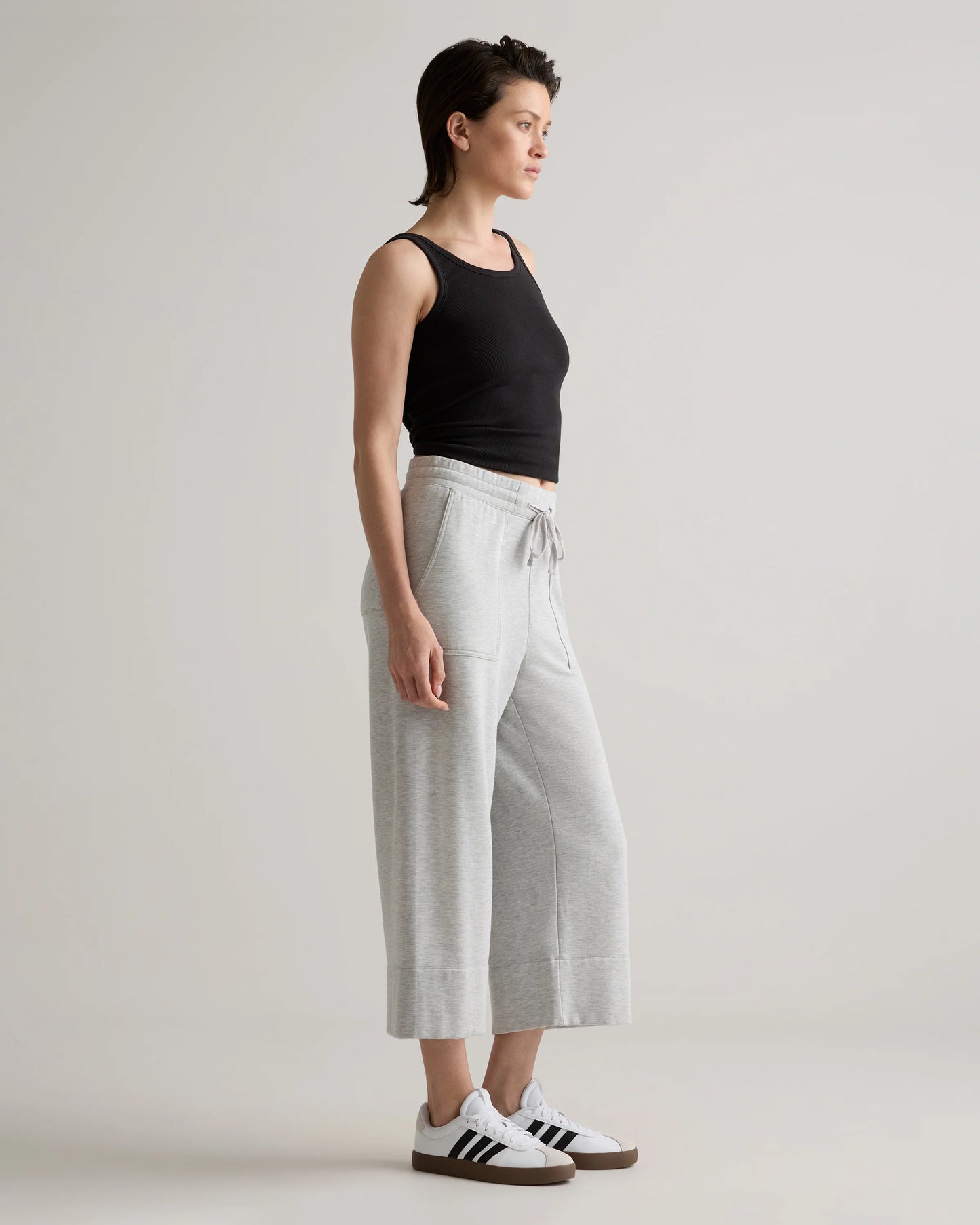 SuperSoft Fleece Cropped Wide Leg Pants - XS / Dried Fig