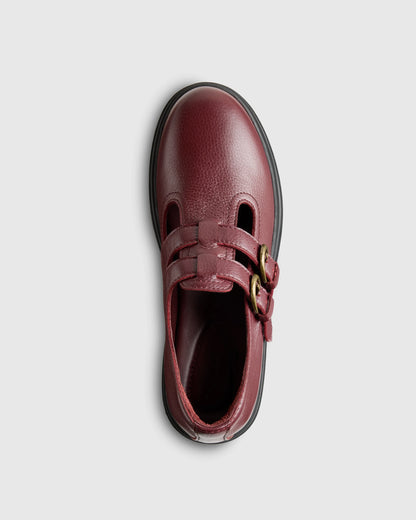 Italian Leather Lug Sole Mary Jane - 5 / Black