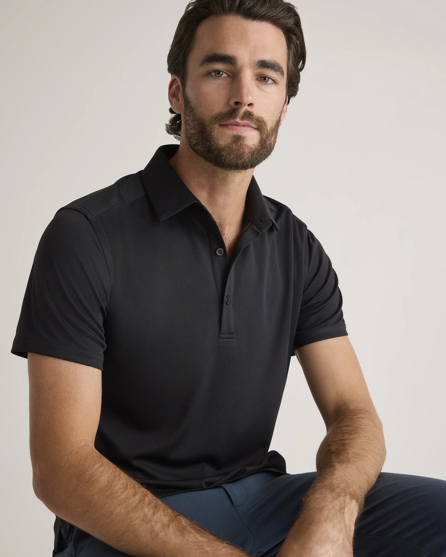Commuter Stretch Pique Polo - S / Dark Coal