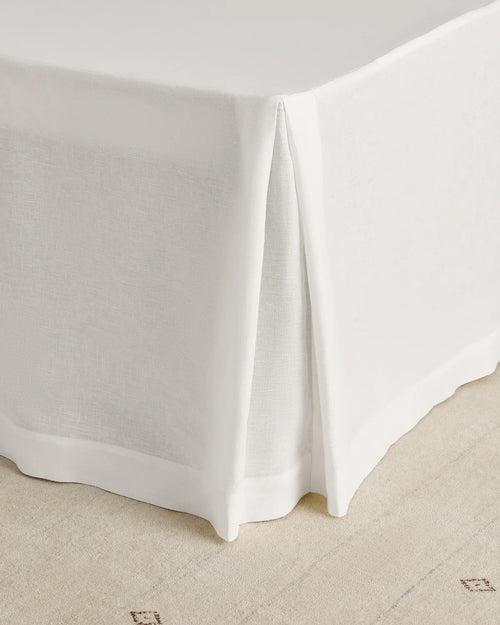 European Linen Bed Skirt - Twin / White