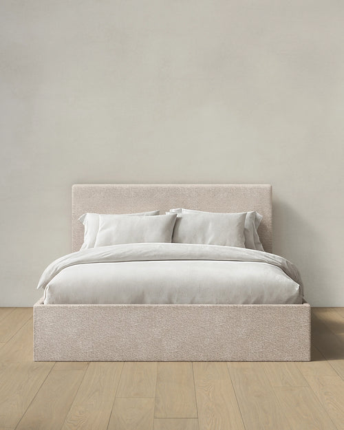 Plush Boucle Square Bed - Full / Ivory