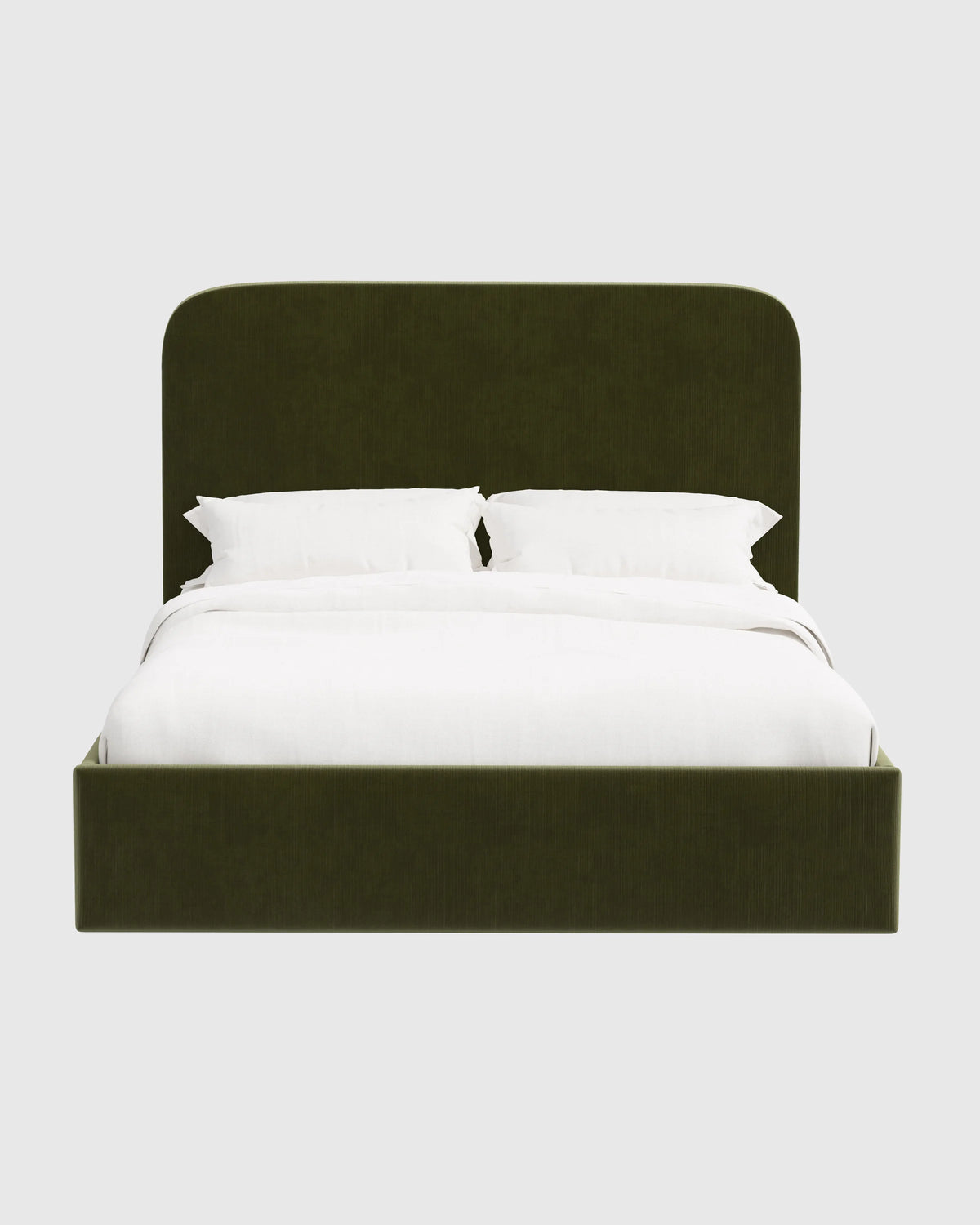 Curved Bed in Performance Velvet - Full / Walnut