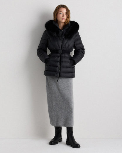 Responsible Down Belted Puffer Coat - XS / Hot Fudge