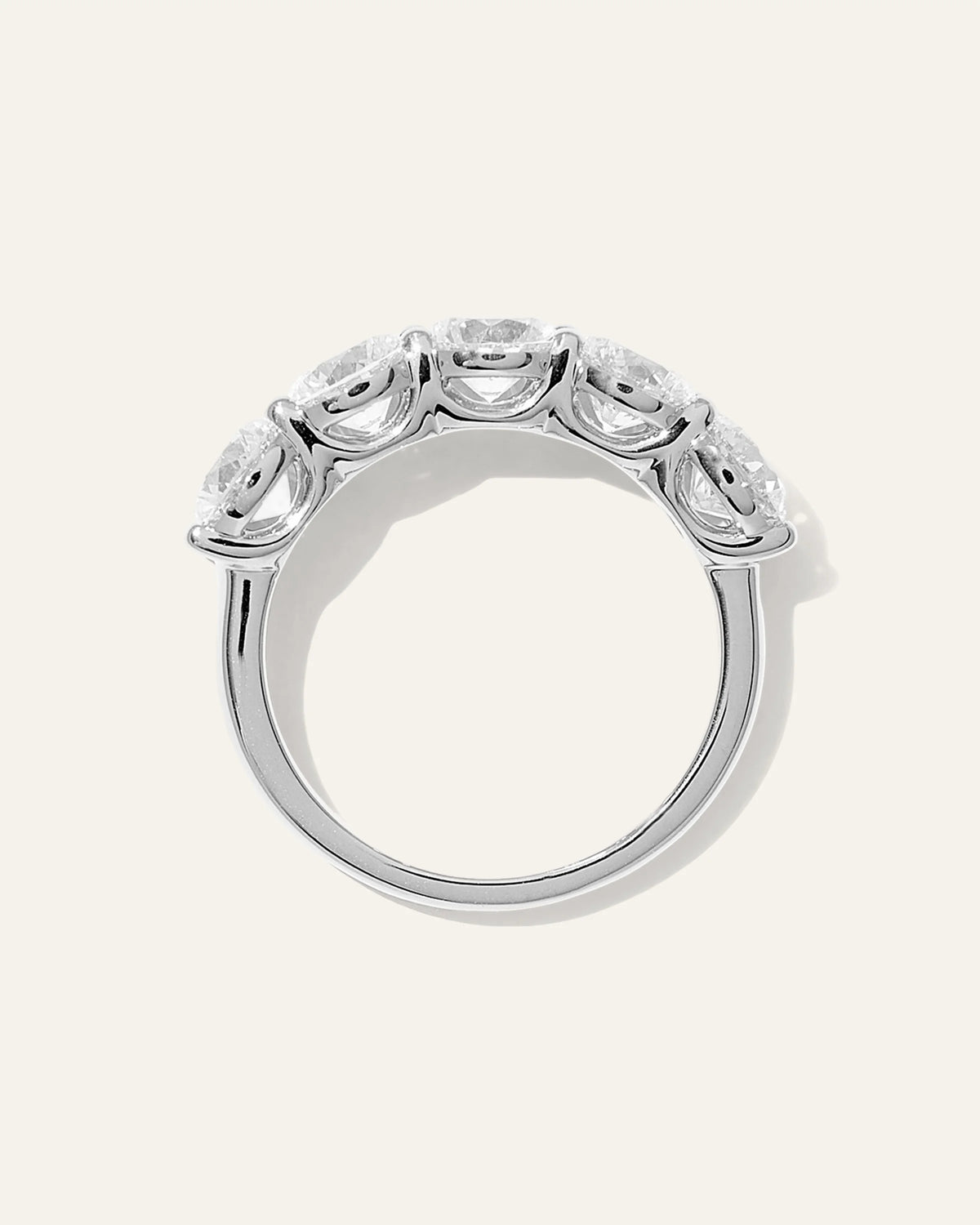 Lab Grown Diamond Five Stone Band - 4 / Yellow Gold