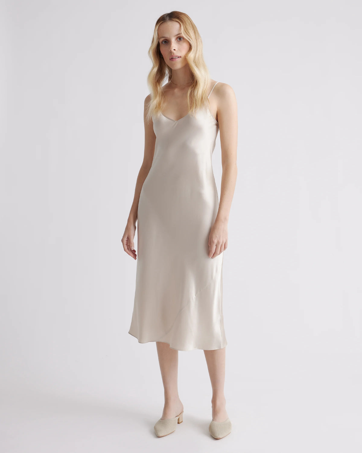100% Washable Silk Slip Dress - XS / Black