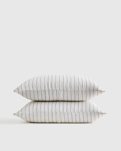 European Linen Stripe Sham Set - Standard / Natural/White Stripe