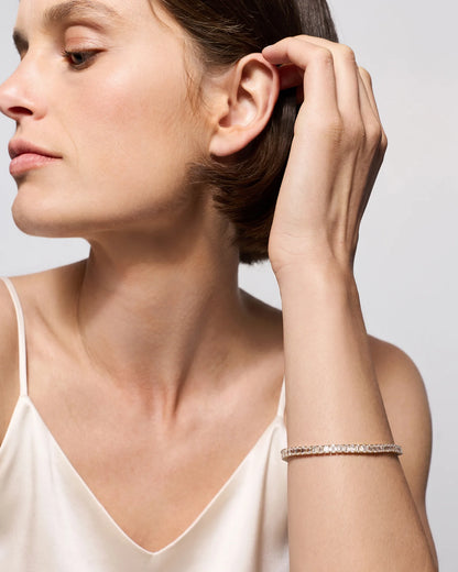 14K Gold Lab Grown Diamond North-South Emerald Tennis Bracelet - 10ctw - 6.5" / Yellow Gold