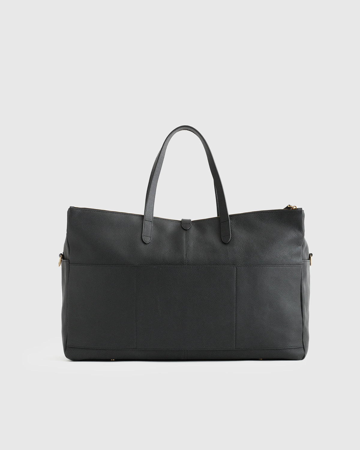 Italian Leather Triple Compartment Weekender - One Size / Black