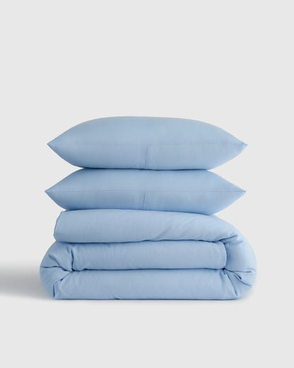 European Linen Duvet Cover Set - Twin / Peach