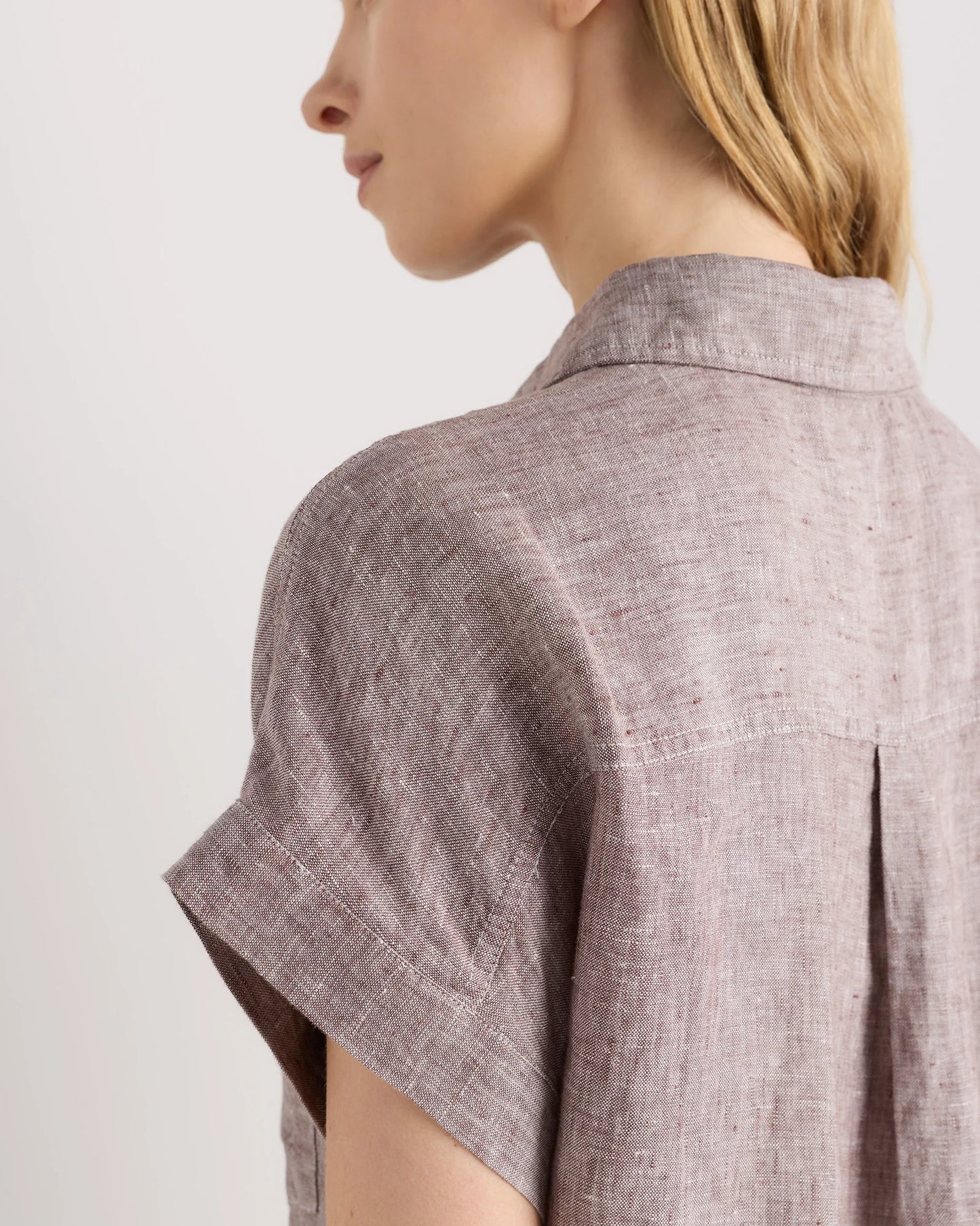 100% European Linen Camp Shirt - XS / Sky Blue Mariner Stripe