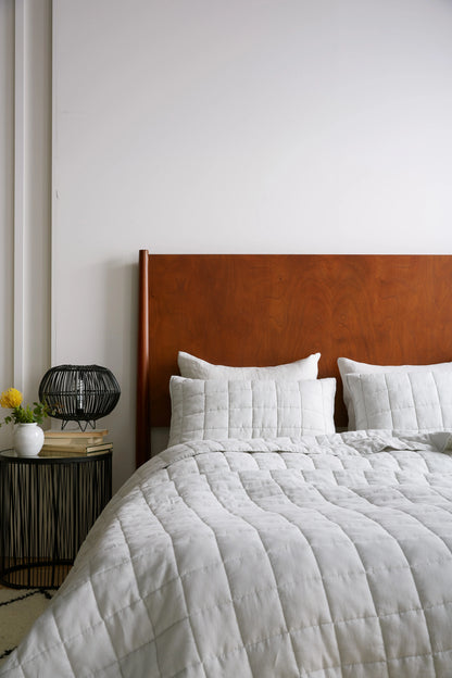 European Linen Box Quilt Set - Twin / Dusty Olive