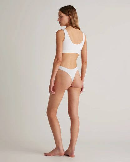 Organic Cotton High-Cut Thong (6-pack) - XS / Black/Soft White/Ocean