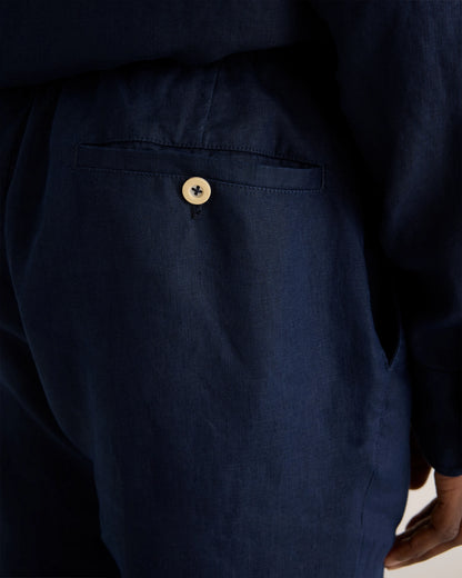 100% European Linen Pants - S / Bayberry Olive