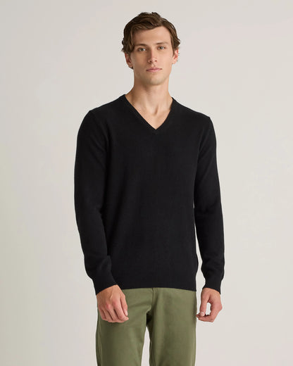 Mongolian Cashmere V-Neck Sweater - S / Oatmeal