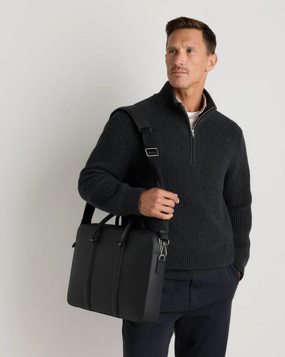 Italian Saffiano Briefcase - One Size / Hickory