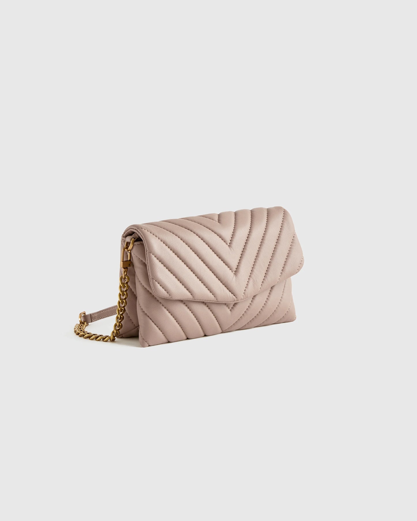 Italian Leather Quilted Wallet Crossbody - One Size / Black/Gold