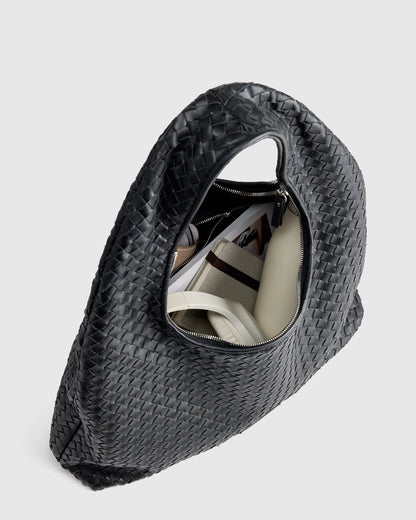 Elodie Handwoven Shoulder Bag - One Size / Black