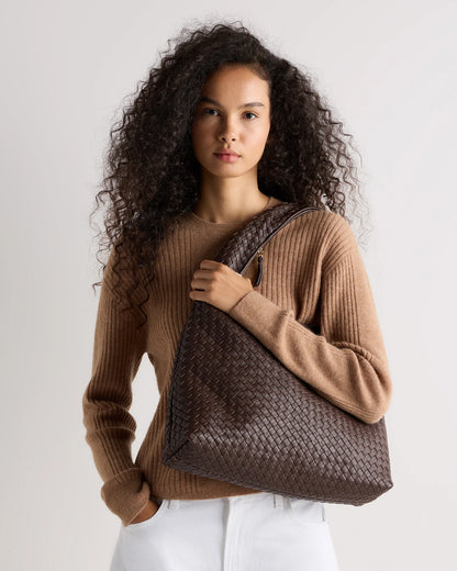 Elodie Handwoven Shoulder Bag - One Size / Black