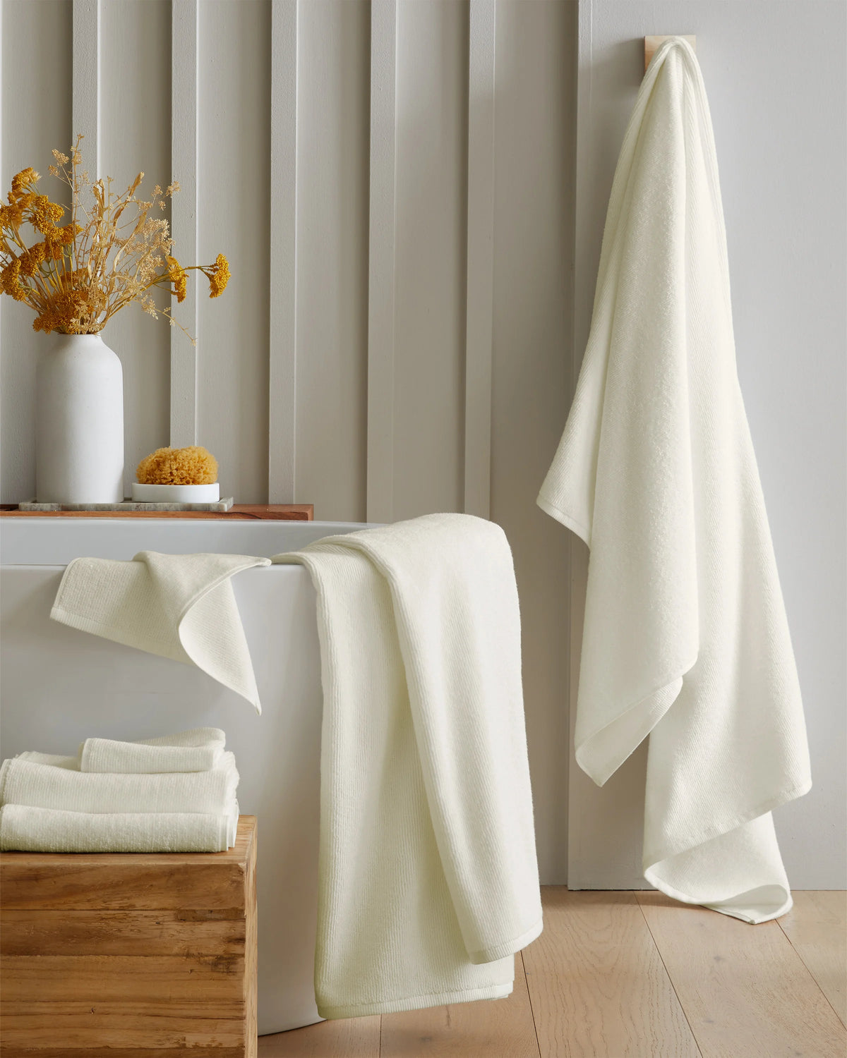 Turkish Ribbed Quick Dry Bath Sheet Bundle - One Size / Mineral
